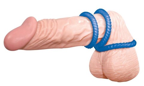 Pierścienie erekcyjne Lust 3 rowkowane silikonowe niebieskie You2Toys