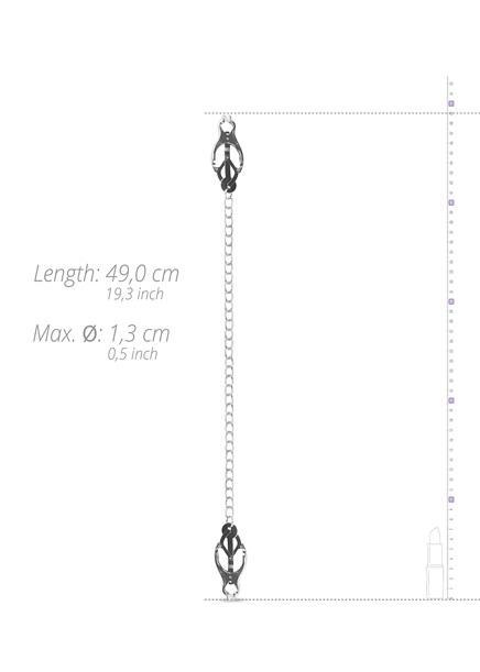 Japońskie zaciski na sutki EasyToys z łańcuchem srebrne 49 cm