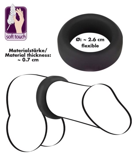 Pierścień erekcyjny Black Velvets czarny silikonowy 2.6 cm