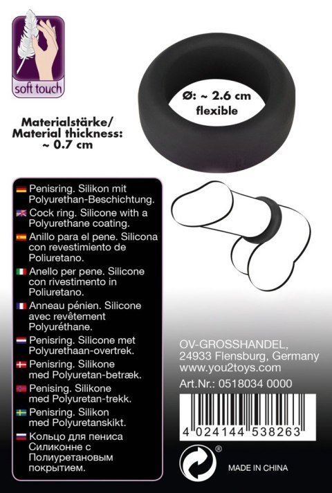 Pierścień erekcyjny Black Velvets czarny silikonowy 2.6 cm