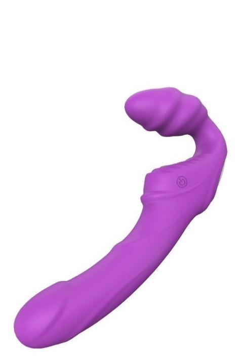 Strapon z wibracją bez ramiączek Double Dipper fioletowy Dream Toys