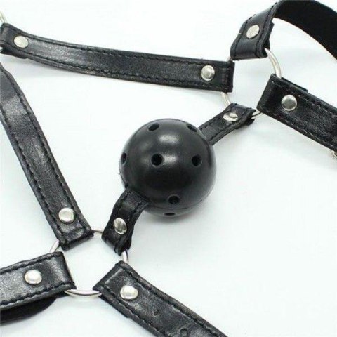 Uprząż na głowę z kneblem Toyz4lovers skórzana
