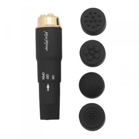 Wibrator mini Toyz4lovers z 4 nasadkami wodoodporny 10 cm